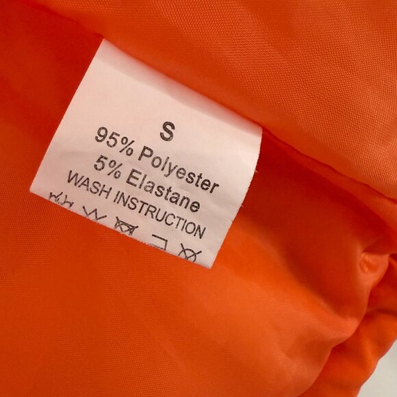 Orange Puffer Bubble Coat Jacket – Size Small - Picture 10 of 12